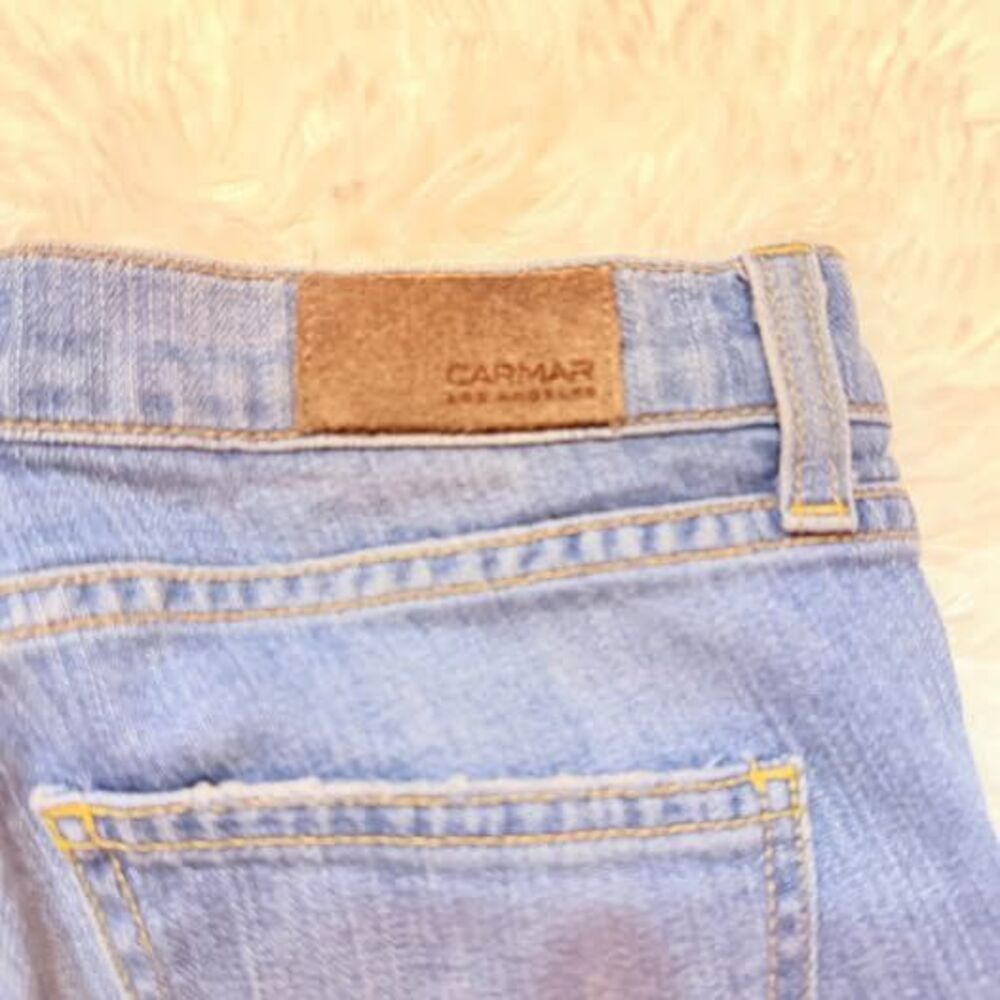 Carmar Light Wash Distressed Skinny Jeans Ripped Denim Size 25 - Picture 8 of 9